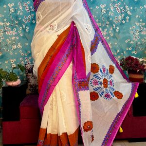 তন্তুজ সেমি কটন ডলার ওয়ার্ক শাড়ি 7009